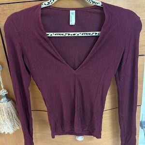 American Apparel Plunge Neck Top
